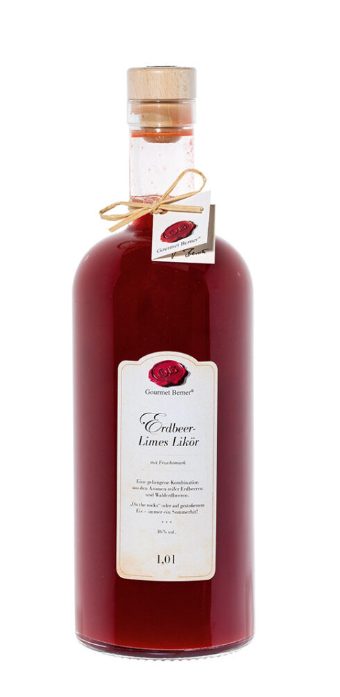 Erdbeer-Limes-Likör 1 Liter (Gourmet Berner) - Feinkost-Pohl